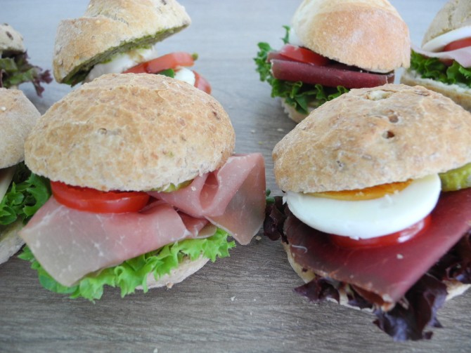 Platte Partybrötchen