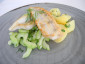 Zander mit Gurken-Dillgemüse und Petersilienkartoffeln