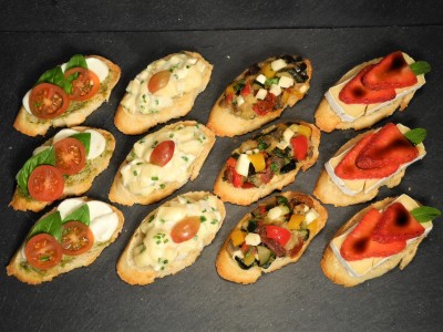 Platte Crostini Apéro vegetarisch