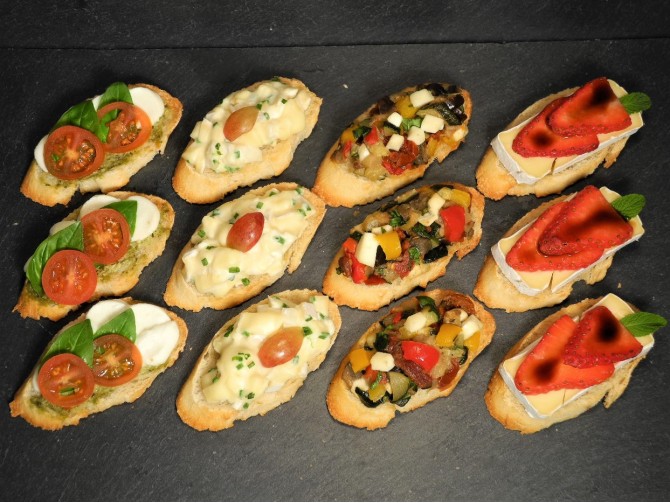 Platte Crostini Apéro vegetarisch