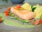 Lachs mit saisonalen Beilagen