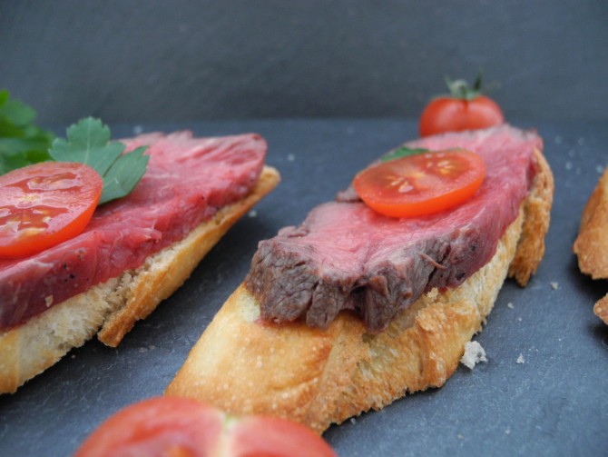 Lunch Crostini Rindsfilet