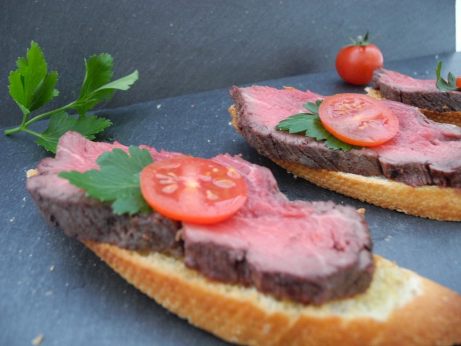 Lunch Crostini Rindsfilet